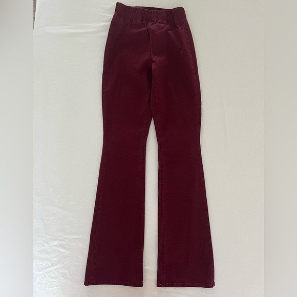 L’AGENCE NWOT Pull-on Maroon High-Rise Flared bottom Pants Size S/P - Picture 6 of 6